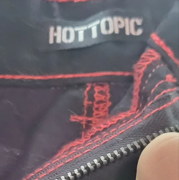 Hot Topic Black and Red Tripp Pants - Picture 2 of 3